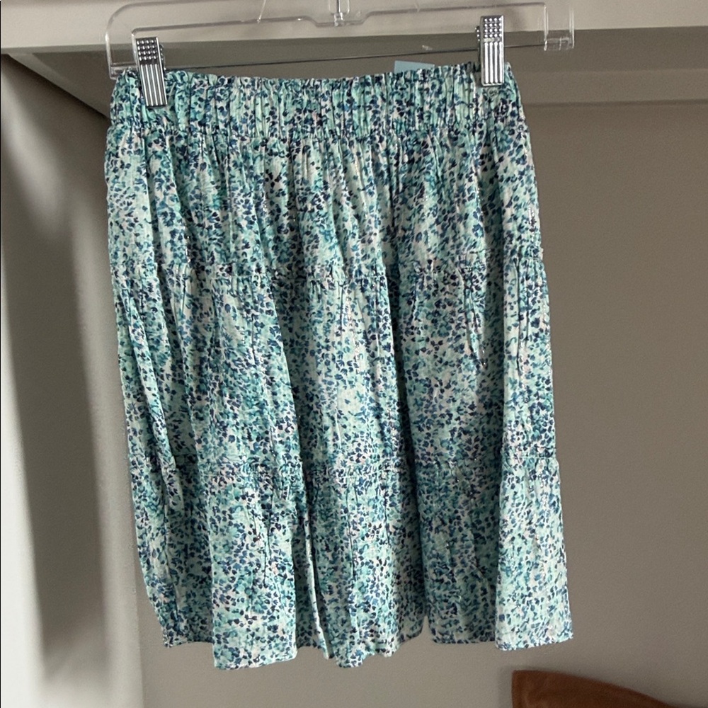 LOFT Teal and White A-Line Skirt